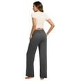 thumbnail image 3 of iniber Women's Comfy Pajama Pants Casual Lounge Pant Wide Leg Palazzo Stretch Drawstring Bottoms, 3 of 4