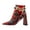 Red, variant on Rye Squared-off Pointed Toe Short Bootie, Red Snake, 12