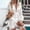 White, variant on Women's Lace Cover-Up V-Neck Flared Sleeve Beach Tunic