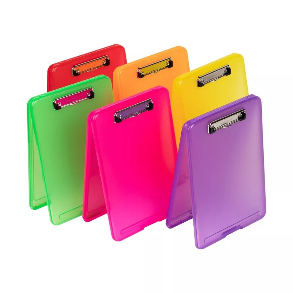 6pk Plastic Clipboard Letter Storage Translucent