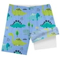 thumbnail image 5 of Utlike Boys Printed Swimming Shorts With Drawstring Elastic Waist High Waisted Loose Casual Swim Trunks With Compression Liner Child Sports Swimsuit Beachwear Size 7 Years, 5 of 5