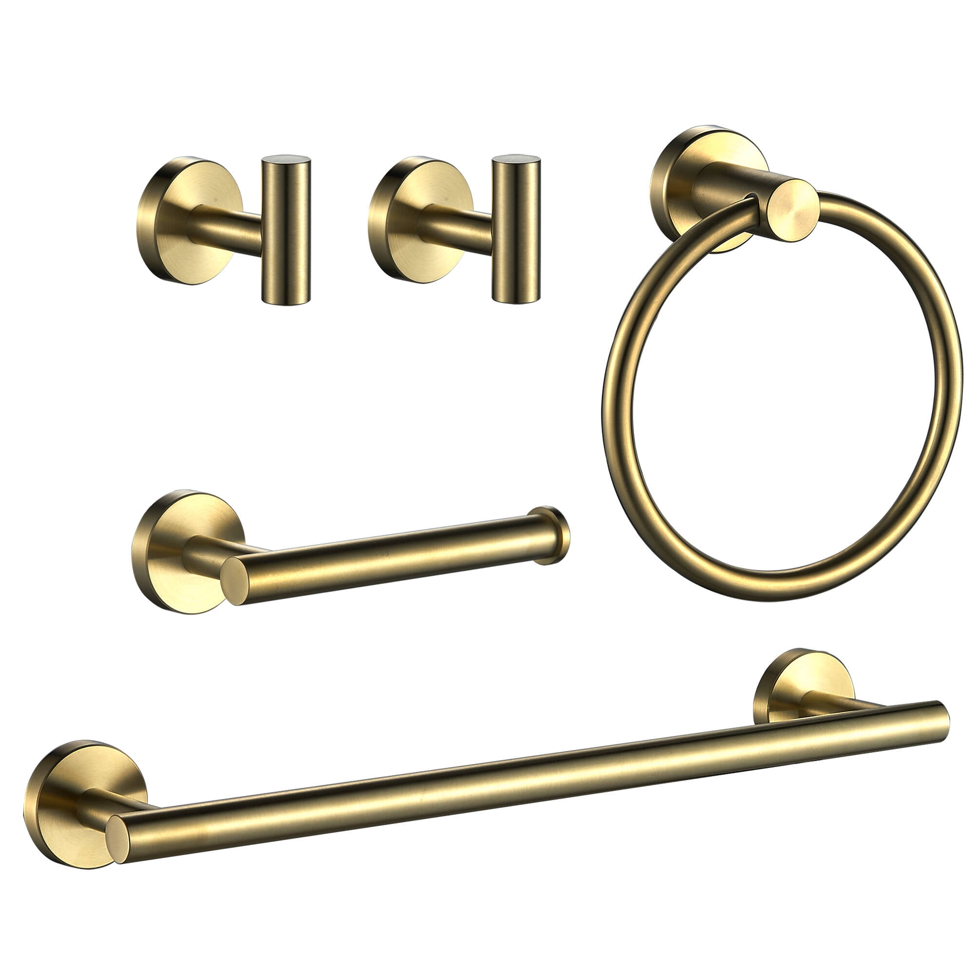 Bathroom Hardware Set 5Pieces Towel Bar, Towel Ring, Robe Hook, Toilet