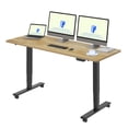 thumbnail image 4 of FLEXISPOT E6 63"x24" Dual Motors 3-Stage Standing Desk Solid Wood Home Office Height Adjustable Desk with Wheels, Solid Rubber Wood Desktop and Black Frame, 4 of 10