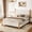 White, variant on Queen Size Corduroy Upholstered Bed Frame with Vertical Channel Headboard, Noise-Free Platform Bed No Box Spring Needed, Sturdy Structure & Easy Assembly, White