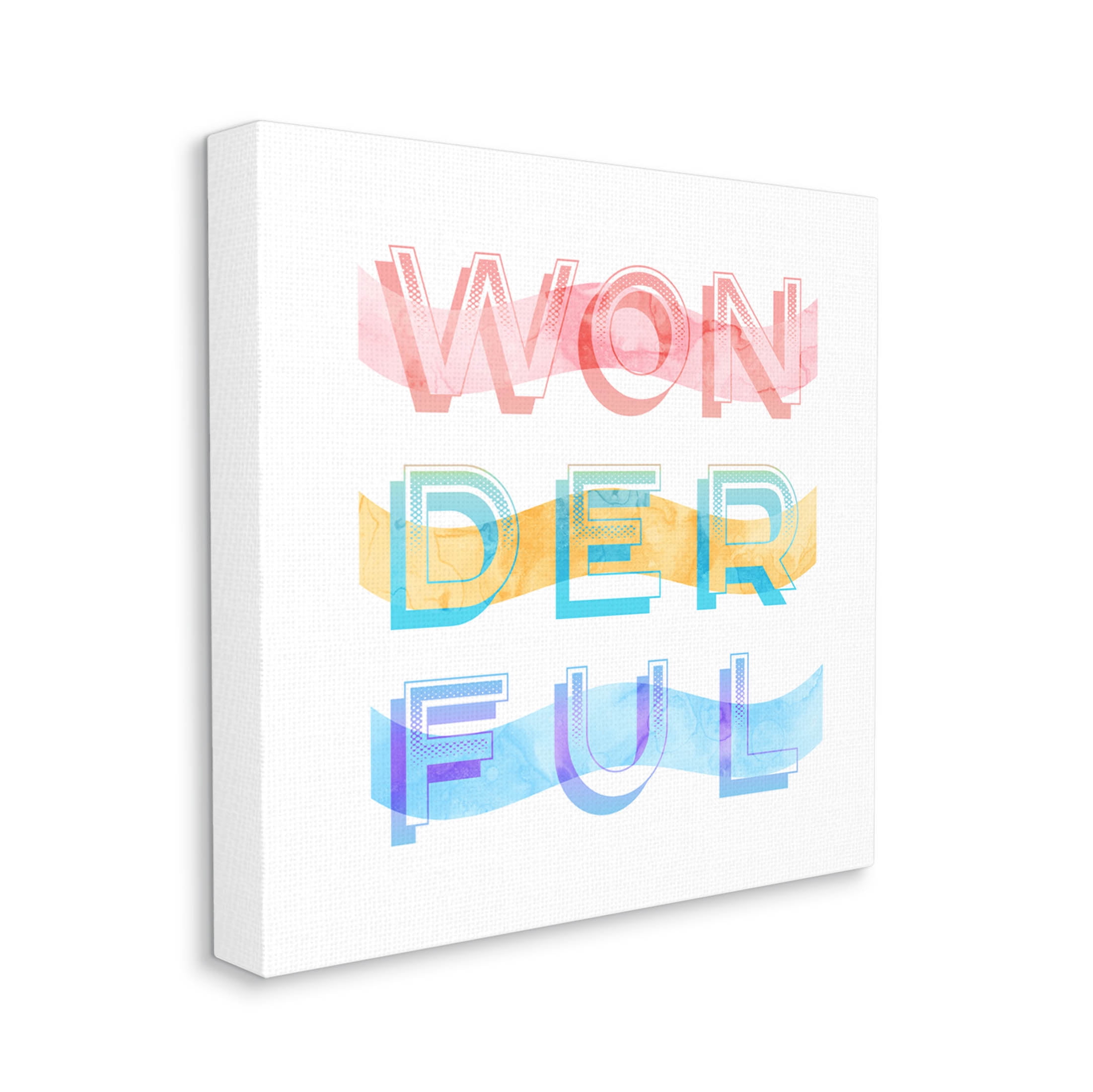 Stupell Industries Wonderful Stripes Text Graphic Art Gallery Wrapped Canvas Print Wall Art, Design by Daphne Polselli