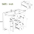 thumbnail image 4 of 36-inch bathroom vanity cabinet base, solid wood frame, two cabinets with five drawers, sink not included-Gray, 4 of 9
