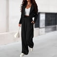 thumbnail image 3 of Pantalones Traje de dos piezas para mujer, Blazer de Color sólido, conjuntos de 2 piezas, trajes de trabajo femeninos Cgtredaw Negro T S para Mujer, 3 of 5