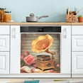 thumbnail image 5 of Retro Rose Gramophone Dishwasher Magnet Covers for The Front Magnetic Dishwasher Decorative Cover Home Cabinet Decals 23" x 26" Refrigerator Door Decor, 5 of 6