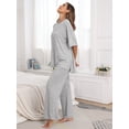thumbnail image 3 of MINTREUS Lounge Sets for Women Knit Short Sleeve Tops and Long Pants Soft Comfy Pajamas Set Oversized 2 Piece Outfits S-4X, 3 of 8