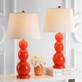 thumbnail image 2 of SAFAVIEH Jayne 26 in. Orange Glass Table Lamp with Off-White Cotton Shade, Set of 2, 2 of 8