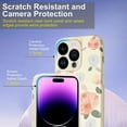 thumbnail image 3 of Designed Case for iPhone 14 Pro, PU Leather Grain Phone Case for iPhone 14 Pro 2022 (6.1 Inch), Cover Case for Girls Women, Vintage - Flower, 3 of 14