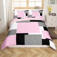 thumbnail image 1 of Erosebridal Geometric Duvet Cover Full, Square Rectangle Comforter Cover Full, Abstract Stripe Decor, Reversible 3pcs, 1 of 7
