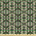thumbnail image 2 of Damask Upholstery Fabric by the Yard, Victorian Motifs with Monochrome Style Tribal Shapes Spiral Vortex Patterns, Decorative Fabric for DIY and Home Accents, Almond Dark Grey by Ambesonne, 2 of 5