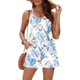 thumbnail image 5 of TARAINYA Women Summer Rompers Casual V-Neck Spaghetti Strap Loose Short Jumpsuit with Pockets, 5 of 8