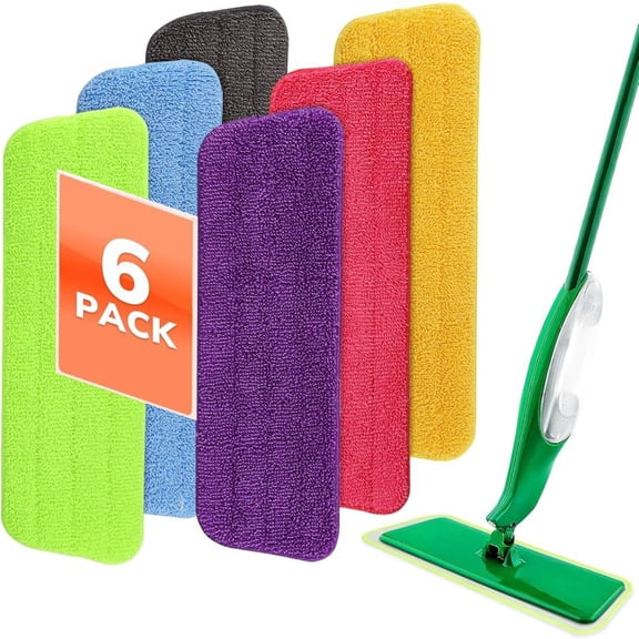 6 PACK Spray Mop Refills Compatible for Libman Freedom Spray Mop, Reusable & Washable 16in Microfiber Floor Cleaning Mop Pads for Spray Mop