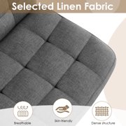 LAZY BUDDY Swivel Criss Cross Legged Chair with Wheels, Armless Desk Chair Wide Comfy Seat Height Adjustable Vanity Chair for Desk, Bedroom