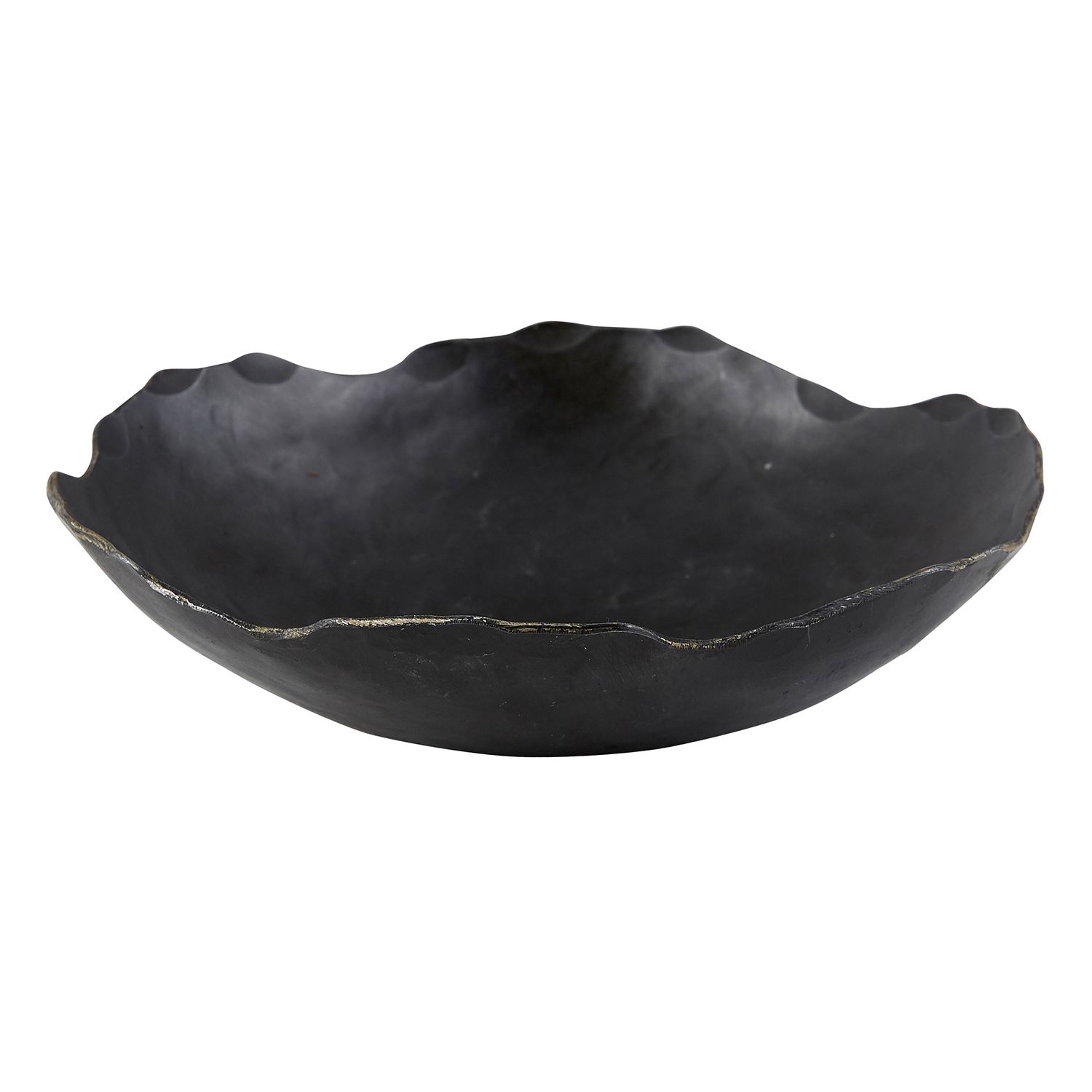 6" Black Unique Round Iron Large Serving Bowl