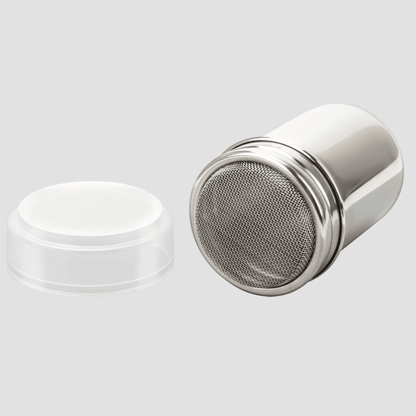 Plutput Stainless steel Icing Sugar Powder Shaker with Lid Chocolate