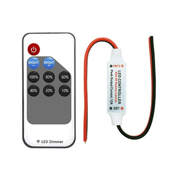 Mini LED Single Color Dimmer DC 5V 12V 24V 5050 2835 Strip Lights Constant Voltage PWM Signal Controller 9-Key Remote