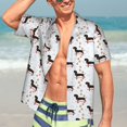 thumbnail image 7 of Vsdgher Dachshund Dog Print Men's Hawaiian Shirts Button Down Tropical Holiday Beach Shirts Vacation Clothes,X-Large, 7 of 7