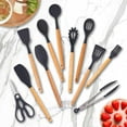 thumbnail image 4 of HEESEM 19pcs Silicone Kitchen Utensil Set, Heat-Resistant Non-Stick Easy Cooking Cleaning Home Gray, 4 of 10