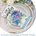 thumbnail image 6 of Spring Summer Floral Flower Kitchen Dish Towels Set of 2, Hydrangea Live Simply Hand Towels Drying Baking Cooking Cloth, Blue Plaid Check Farmhouse Seasonal Home Kitchen Decor 18x26 Inch, 6 of 6