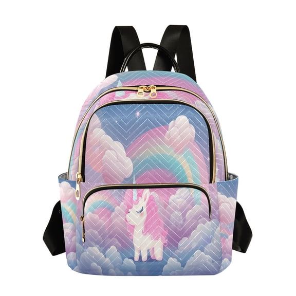 Unicorn Clouds in Rainbow Travel Laptop Backpack Casual Daypack Lightweight Bookbag Compartment for Business