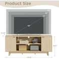 thumbnail image 2 of MELLCOM Mid Century Modern TV Stand, 59 Inches Entertainment Center with Storage, TV Media Console with 2 Fluted Doors & Adjustable Shelves Suitable for 50/55/60/65 TV in Living Room, Bedroom, 2 of 7