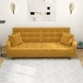 thumbnail image 4 of Deven Living Room Mid-Century Modern Tufted Back Microfiber Sofa in Gold, 4 of 8