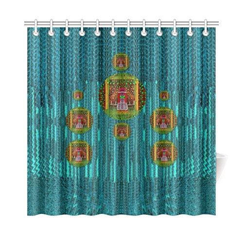 Cortina de ducha de Tela Impermeable ABPHQTO Lady Panda 160x180 cm