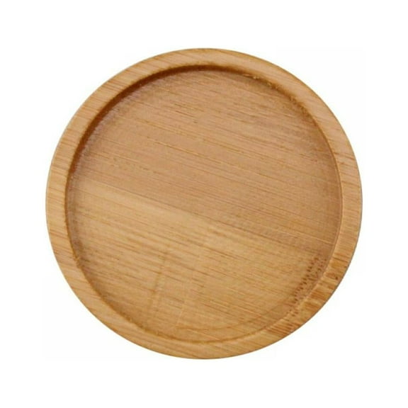 2.36 Inch Bamboo Plant Saucer Round Plant Pot Tray for Indoor and Outdoor Plants