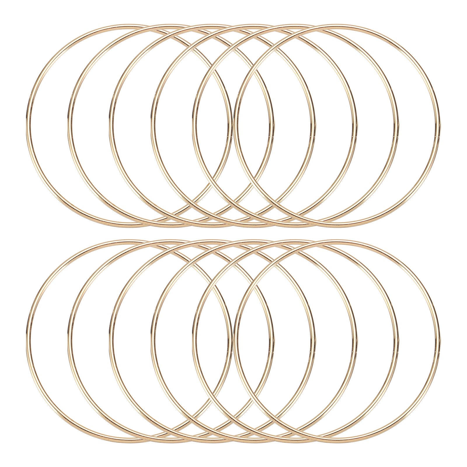Uxcell 12 Pcs Dream Catcher Rings,Metal Crafts Hoops Floral Hoop 4.3 Inch Macrame Hoops Rings for DIY Crafts Wreath Making Supplies Plant Hangers,Gold