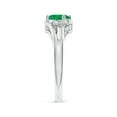 thumbnail image 3 of ANGARA Natural Emerald and Diamond Split Shank Ring in 14K White Gold for Women (Size-7x5mm) | May Birthstone, Birthday, Anniversary, Jewelry Gift for Women | Natural Emerald Ring, 3 of 10