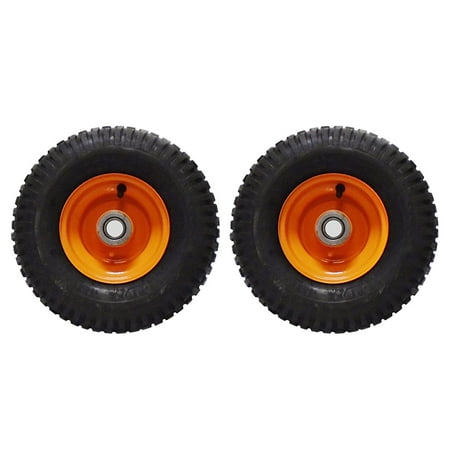 (2) Scag 13x6.50-6 Walk Behind Mower Tire Assemblies with Double Belt Drive Pulleys Part