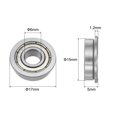 thumbnail image 2 of F696ZZ Flanged Ball Bearing 6x15x5mm Double Shielded Chrome Steel Flange Bearings, 4 Packs, 2 of 5