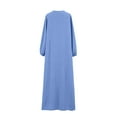 thumbnail image 5 of Jinhomg Womens Plus Size Maxi Dress Casual Loose Long Sleeve Crewneck Dresses Basic Muslim Abaya Ramadan Dress Blue M, 5 of 7