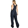 thumbnail image 3 of Revolt Women's Juniors Baggy Straight Leg Twill Overalls (20, Dark Denim), 3 of 4