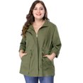 thumbnail image 1 of Chaqueutilitarcon cordón cuello alto talgrande pamujer Verde Ejercito 4XL, 1 of 6