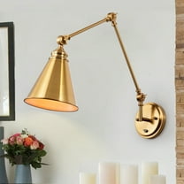Warehouse of Tiffany Teluka Brass 1-Light Adjustable Wall Lamp Sconce