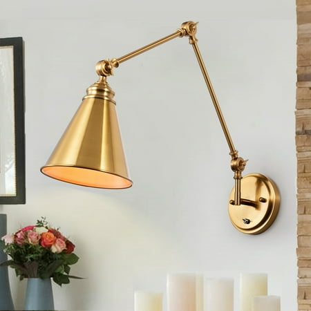 

Teluka Brass 1-Light Adjustable Wall Lamp Sconce