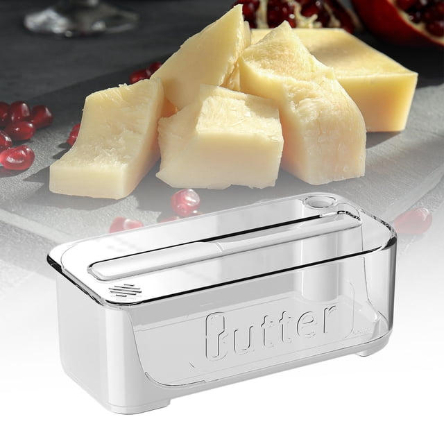 Contenedor rectangular de almacenamiento de queso, contenedor de conservación de alimentos, caja de almacenamiento de platos de , Blanco Macarena Plato de mantequilla