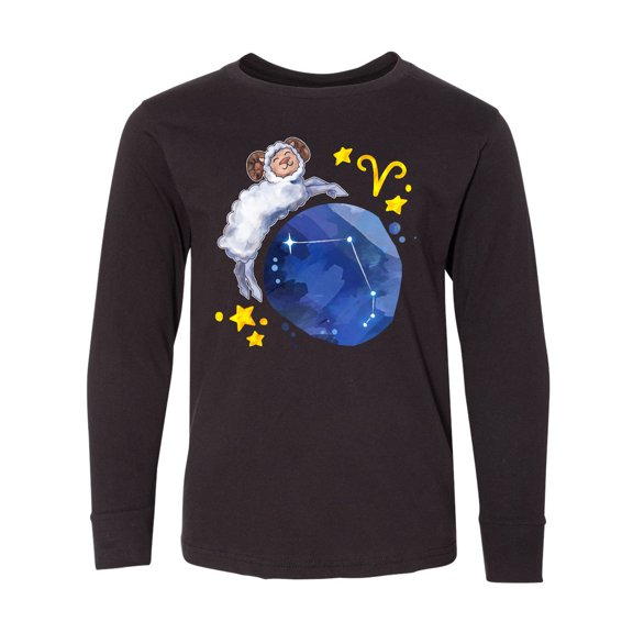 Inktastic Aries Constellation Zodiac Sign Illustration Long Sleeve Youth T-Shirt