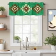 thumbnail image 2 of Triangle Combination Pattern Valance Curtain Yellow Brown Green Retro Decor Window Valances Rod Pocket Short Curtains Window Treatments for Kitchen Bedroom Bathroom Laundry 60" x 14", 2 of 9