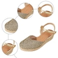 thumbnail image 6 of Espadrilles for Women Woven Closed Toe Wedge Sandals Vintage Footbed Ankle Strap Slingback Heels Breathable Summer Dress Shoes Light Green Size 8.5, 6 of 6
