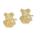 thumbnail image 6 of 14k Yellow Gold 2-D Leap Frog Post Earrings, 6 of 7