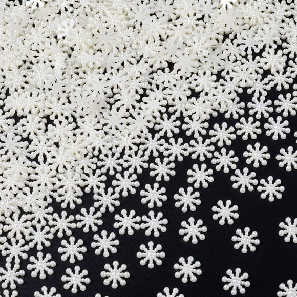 ANCIRS 400 Pcs Flocons de Neige de Noël pour Décoration, Décoration de Table en ABS Type Perle, Guirlande de Flocons de Neige Pailletées Mignonnes pour Fête d'Hiver DIY Nouvel An Scrapbooking