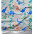 thumbnail image 1 of Soimoi Gray polyester Crepe Fabric Balloon & Dinosaur Kids Fabric Prints By Yard 52 Inch Wide, 1 of 3