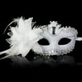 thumbnail image 1 of Halloween Half Face Feather Mask Fancy Ball Masquerade Masks Princess Mask Princess Mask Masquerade Masks, 1 of 2
