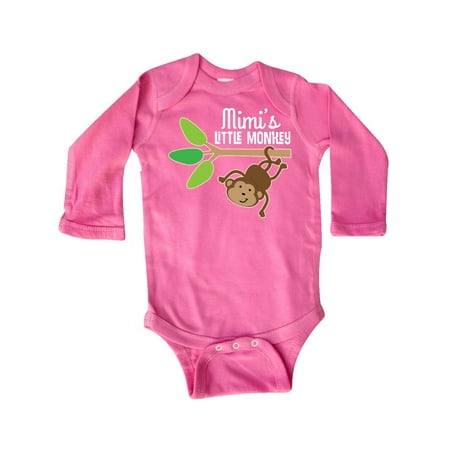 

Inktastic Mimi Little Monkey Grandchild Gift Gift Baby Boy or Baby Girl Long Sleeve Bodysuit
