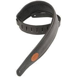 Levy's Signature Legacy Series MSS2 Leather 3" Guitar Strap - Black